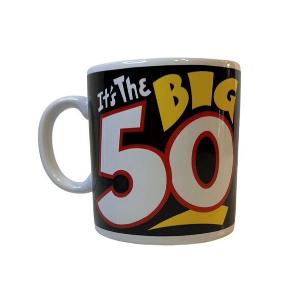Vintage Russ Berrie & Co It's The Big 50 Large Ceramic Coffee Mug Item No 12725 - Picture 3 of 8